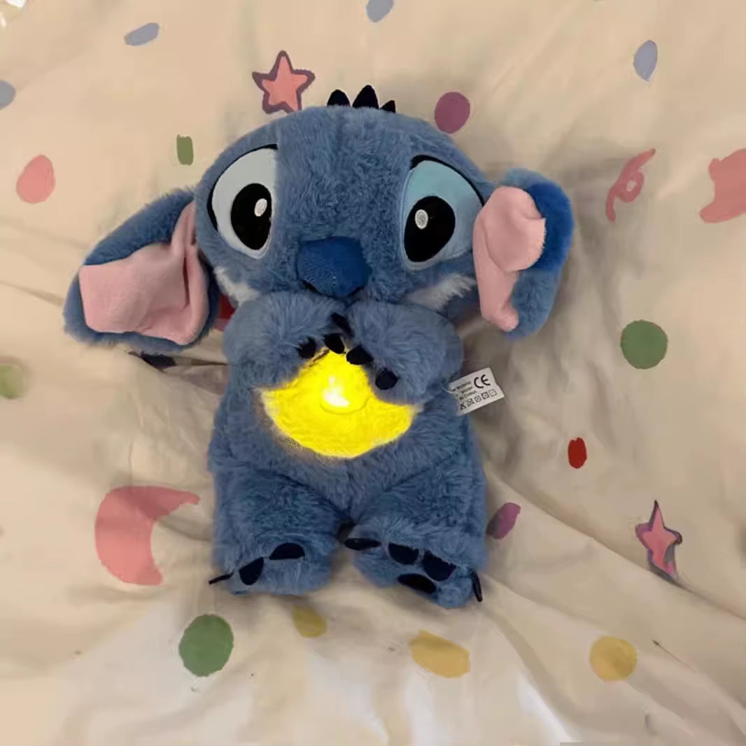 Music Lights Rhythmic Breathing Plush Toy Sleeping Musical Baby Stitch Breathing Toy Plush