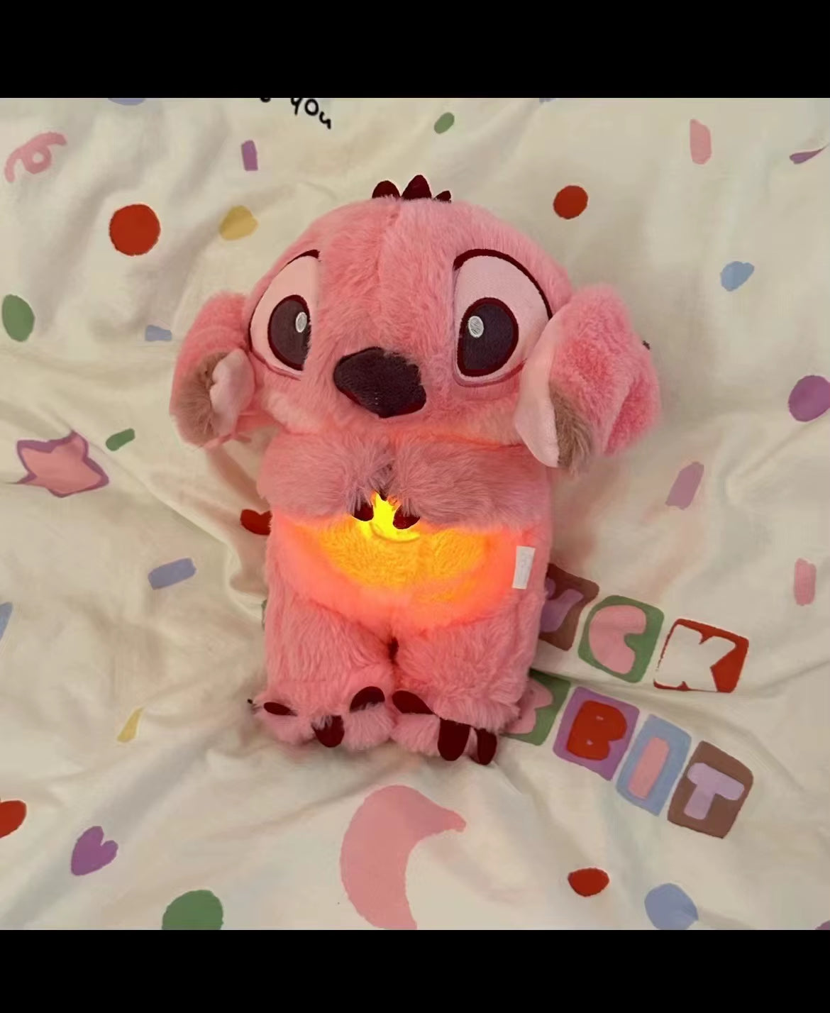 Music Lights Rhythmic Breathing Plush Toy Sleeping Musical Baby Stitch Breathing Toy Plush