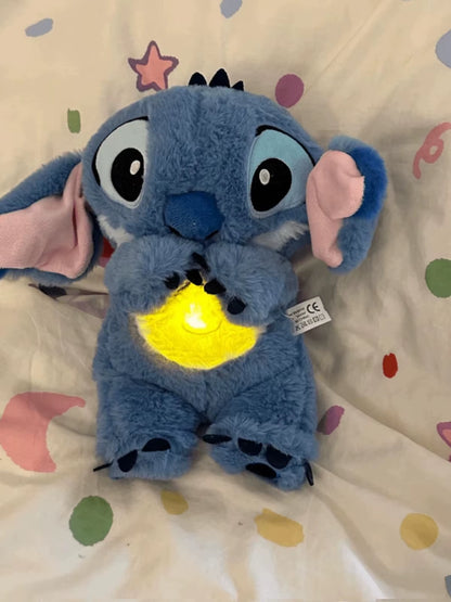 Music Lights Rhythmic Breathing Plush Toy Sleeping Musical Baby Stitch Breathing Toy Plush