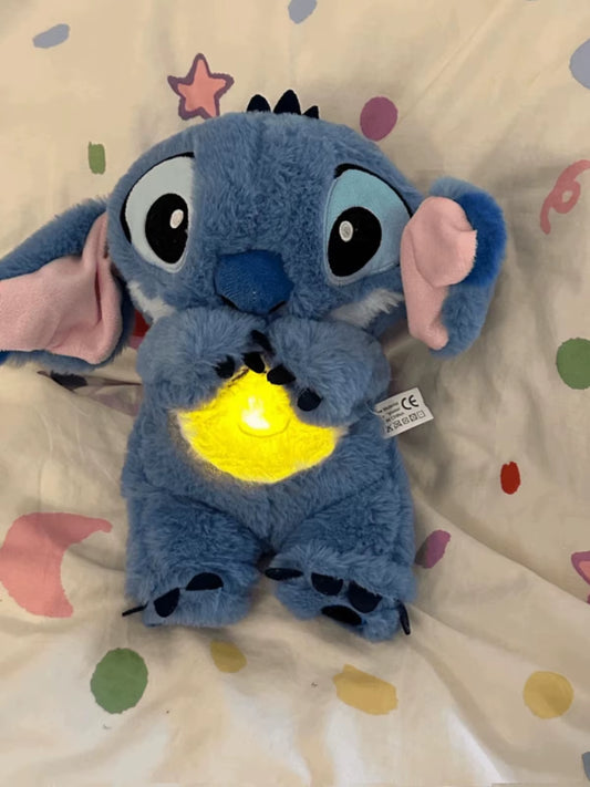 Music Lights Rhythmic Breathing Plush Toy Sleeping Musical Baby Stitch Breathing Toy Plush